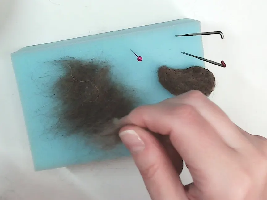 Cómo fieltrar formas planas con needle felting paso a paso 1 Capas color 1